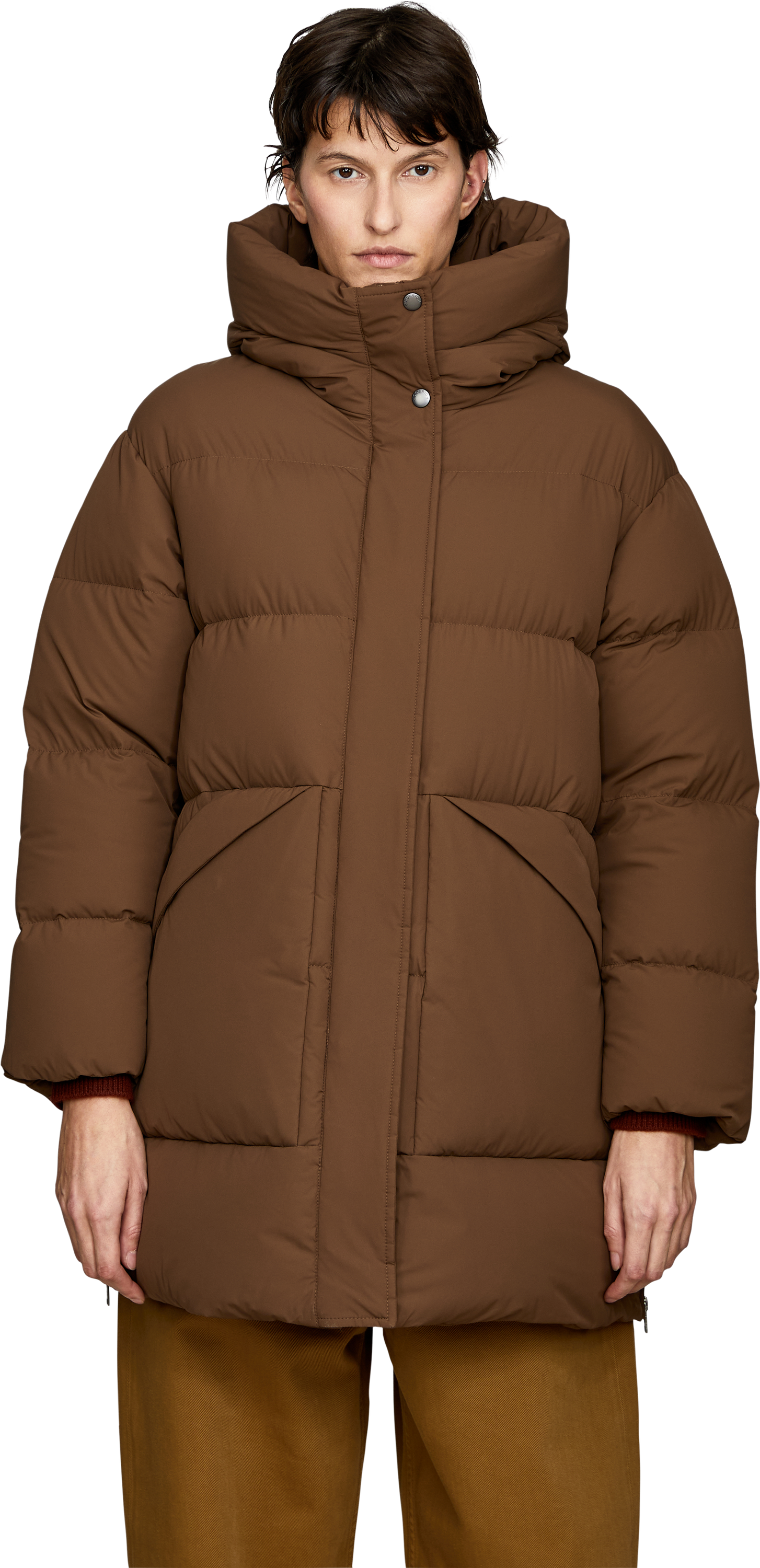 Woolrich Parka 'Madison' mit Steppung Braun, Frontansicht – UNGER.DE