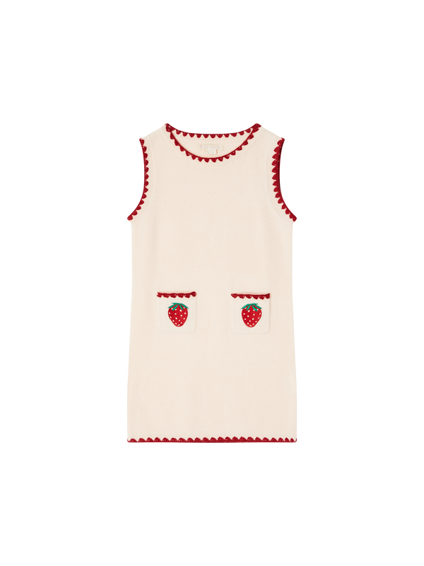 Wollkleid 'Collette' mit Erdbeerstickerei Rosé