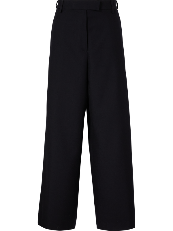 'Penn' Wide-leg wool trousers black