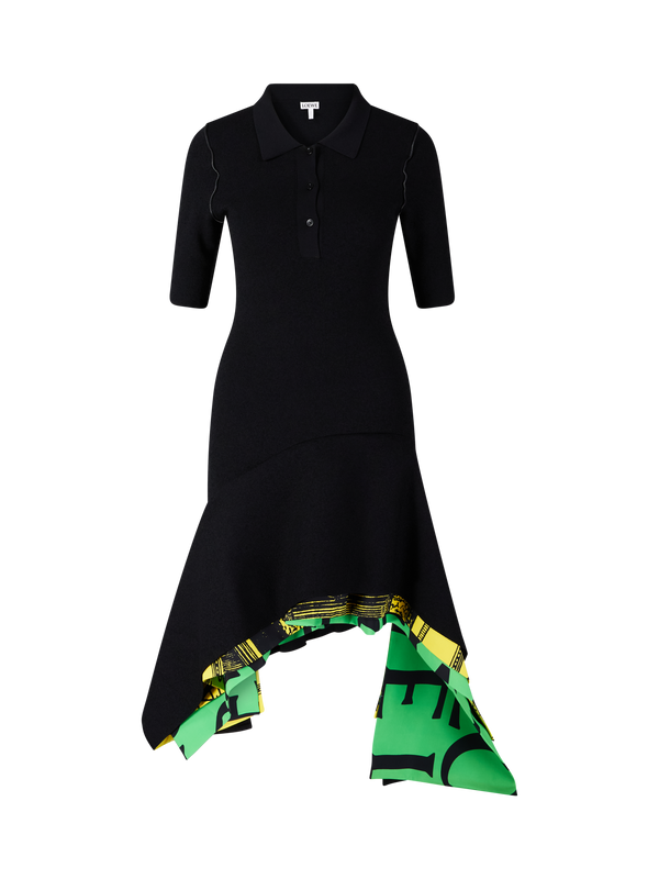 Asymmetrisches Midikleid Schwarz