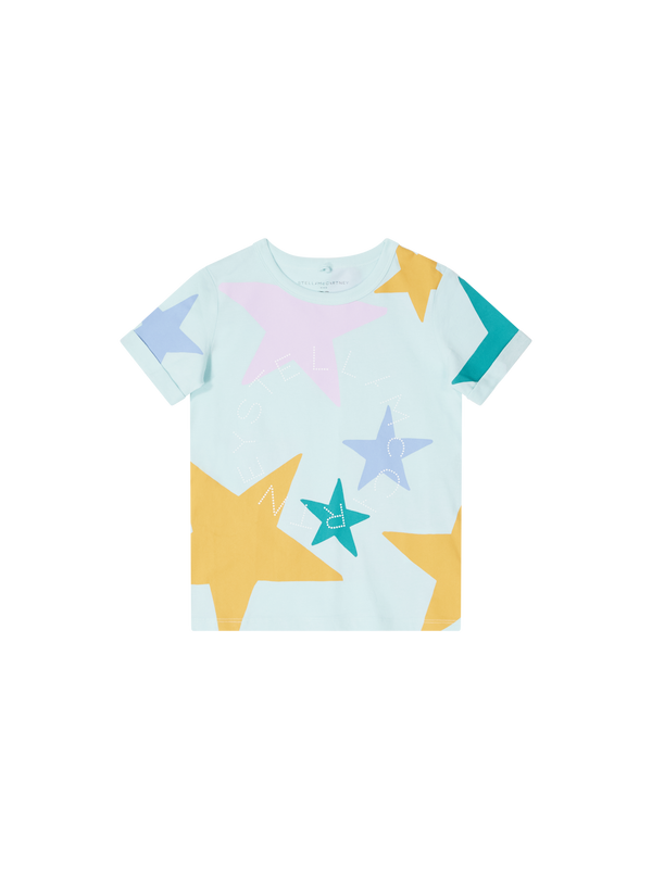 Turquoise T-shirt with star print