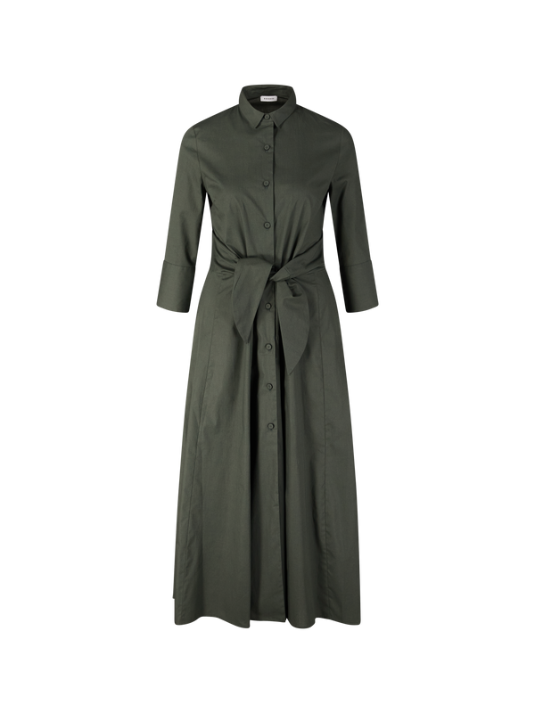 Hemdkleid mit Knotendetail Olivgrün