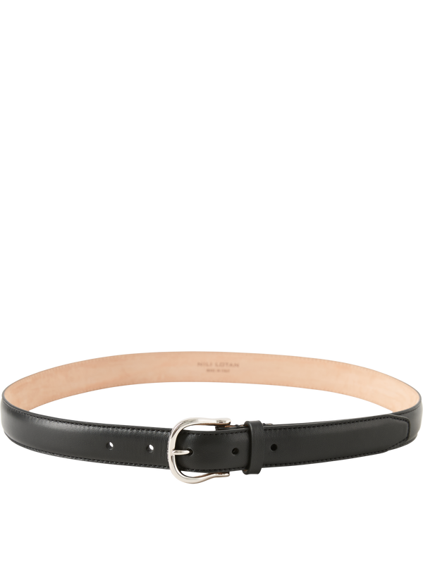 'Amelia' Leather Belt – Black