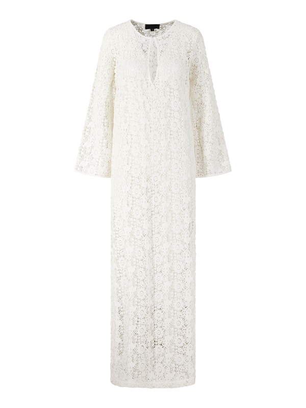 Maxikleid 'Della' aus gehäkelter Baumwolle Crème