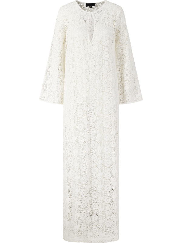 Maxi dress 'Della' in crocheted cotton cream