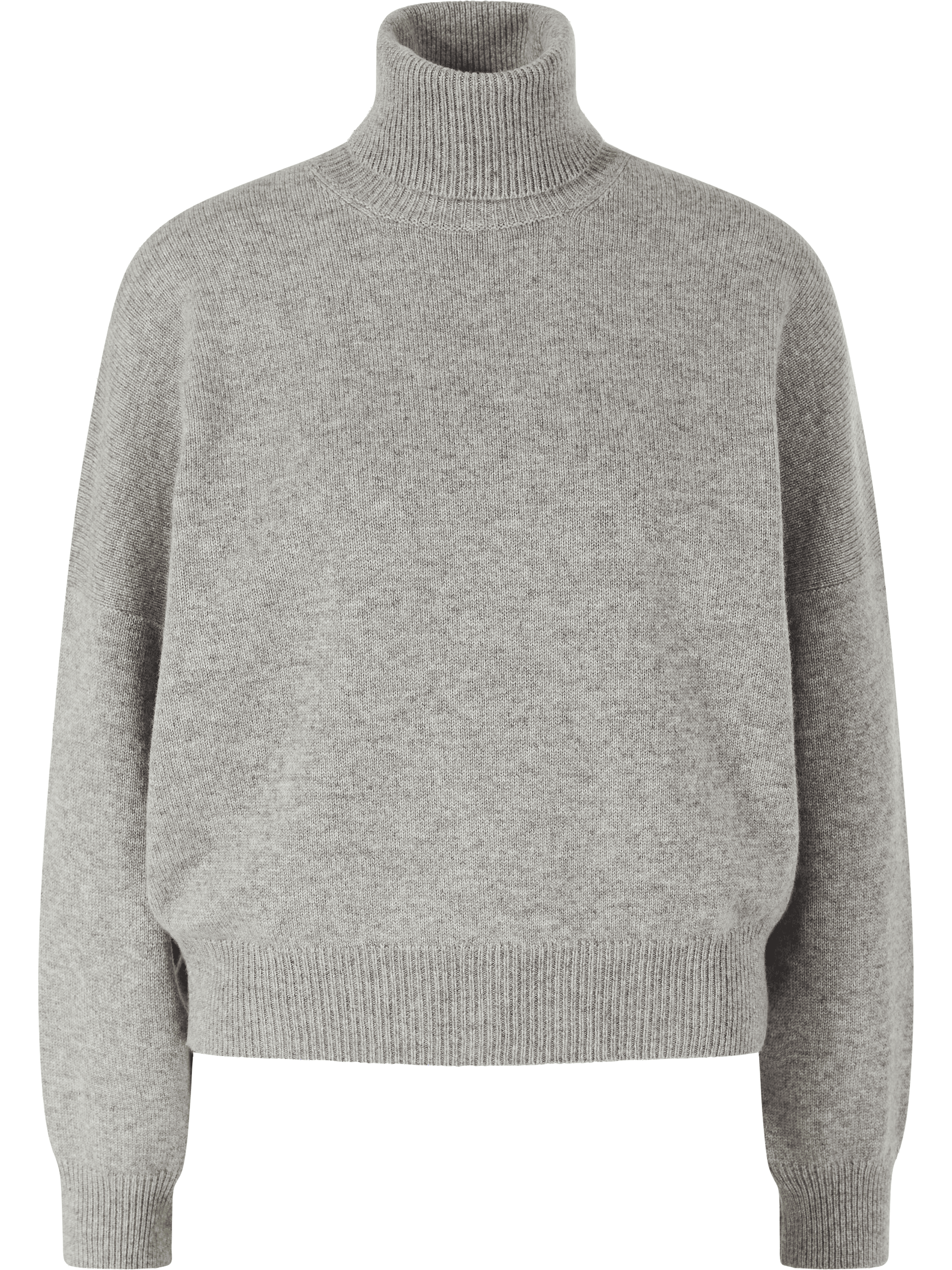 Cashmere-Rollkragenpullover mit Monili-Perlen Grau