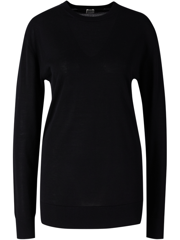 Langes Langarmshirt Schwarz