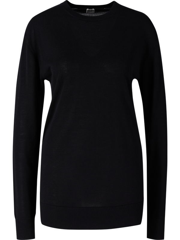 Langes Langarmshirt Schwarz