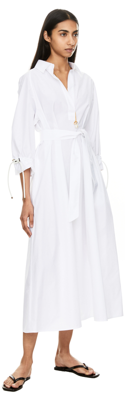 Midikleid 'Mirto' mit Taillengürtel Weiß