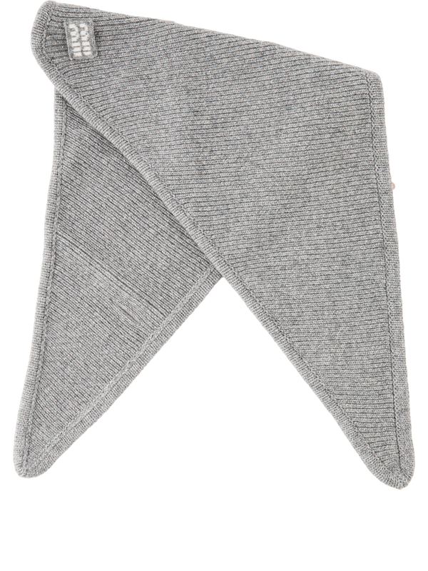 Virgin Wool and Cashmere Triangular Scarf – Grey