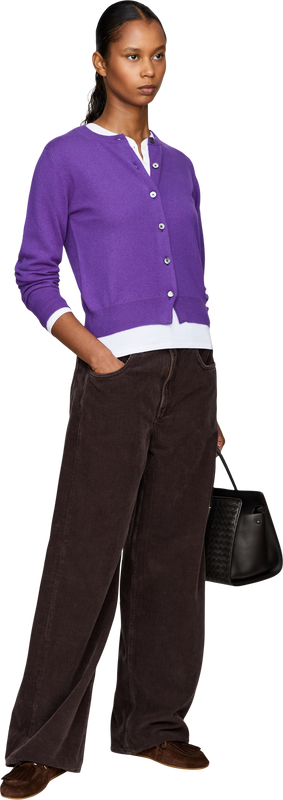'Iris' cashmere cardigan, violet