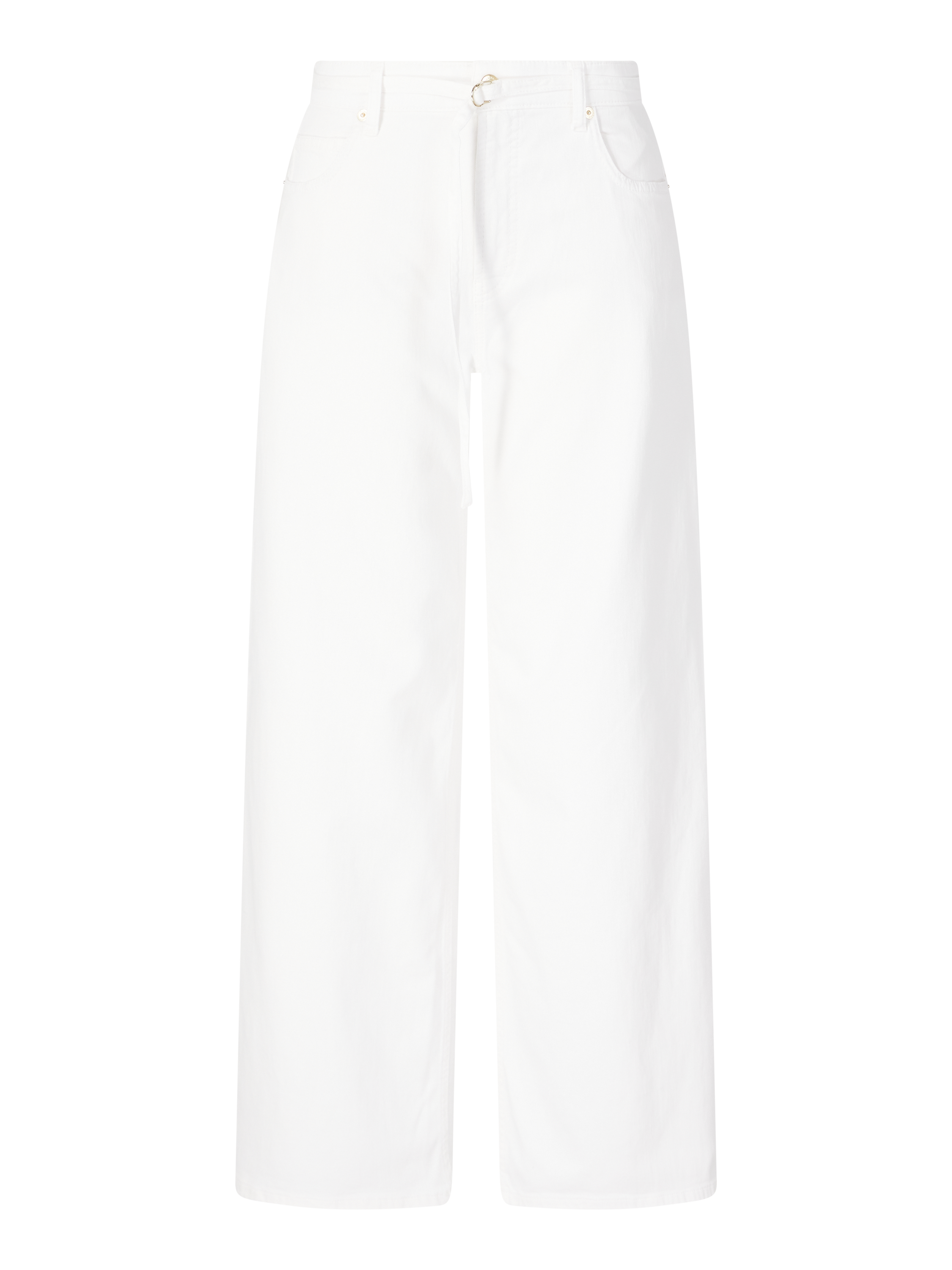 Cropped 'Palazzo' Jeans in White