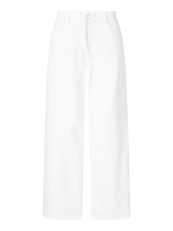 Cropped 'Palazzo' Jeans in White