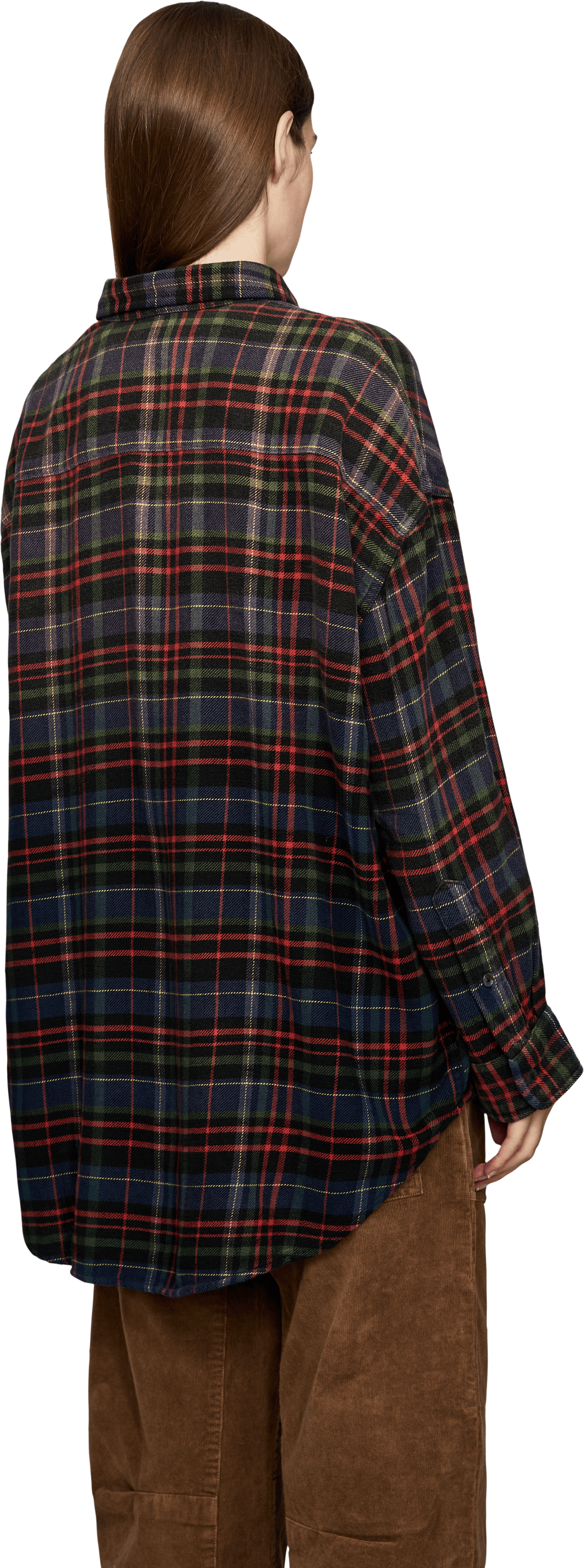 R13 Boyfriend-Hemd 'Workshirt' mit Karomuster Marineblau, Back view – UNGER.DE