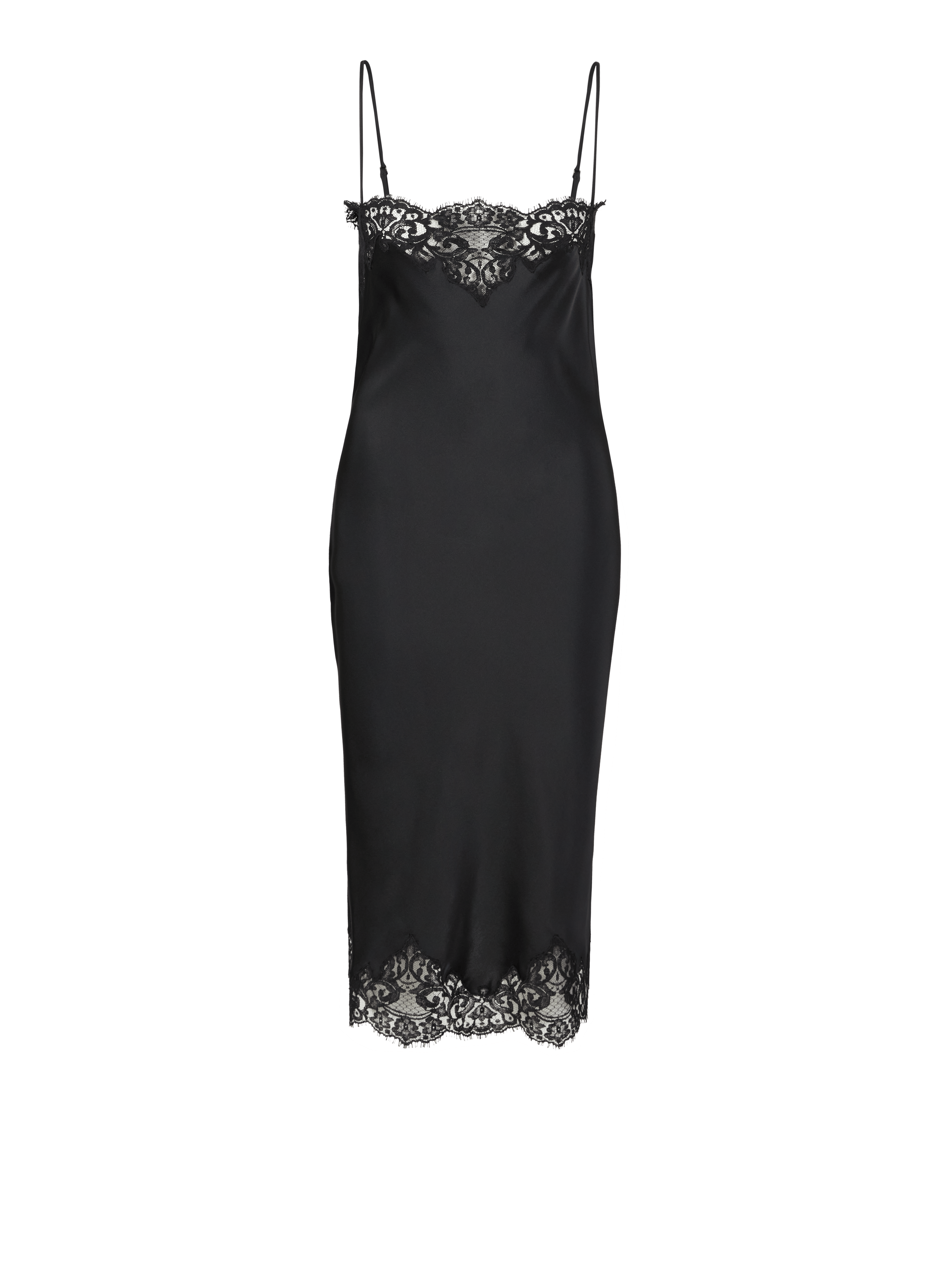 Kleid mit Spitzeneinsatz Schwarz