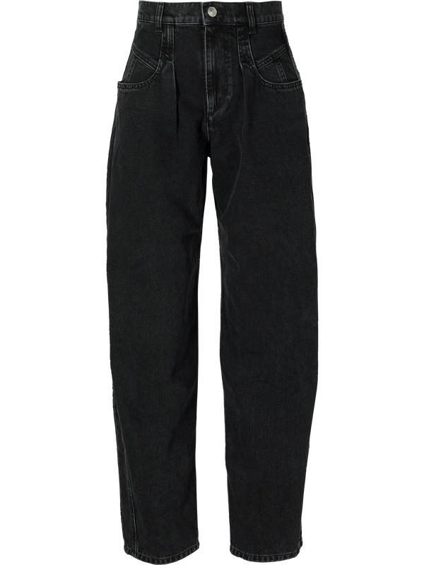 Barrel-Fit Jeans 'Lisha' Schwarz 