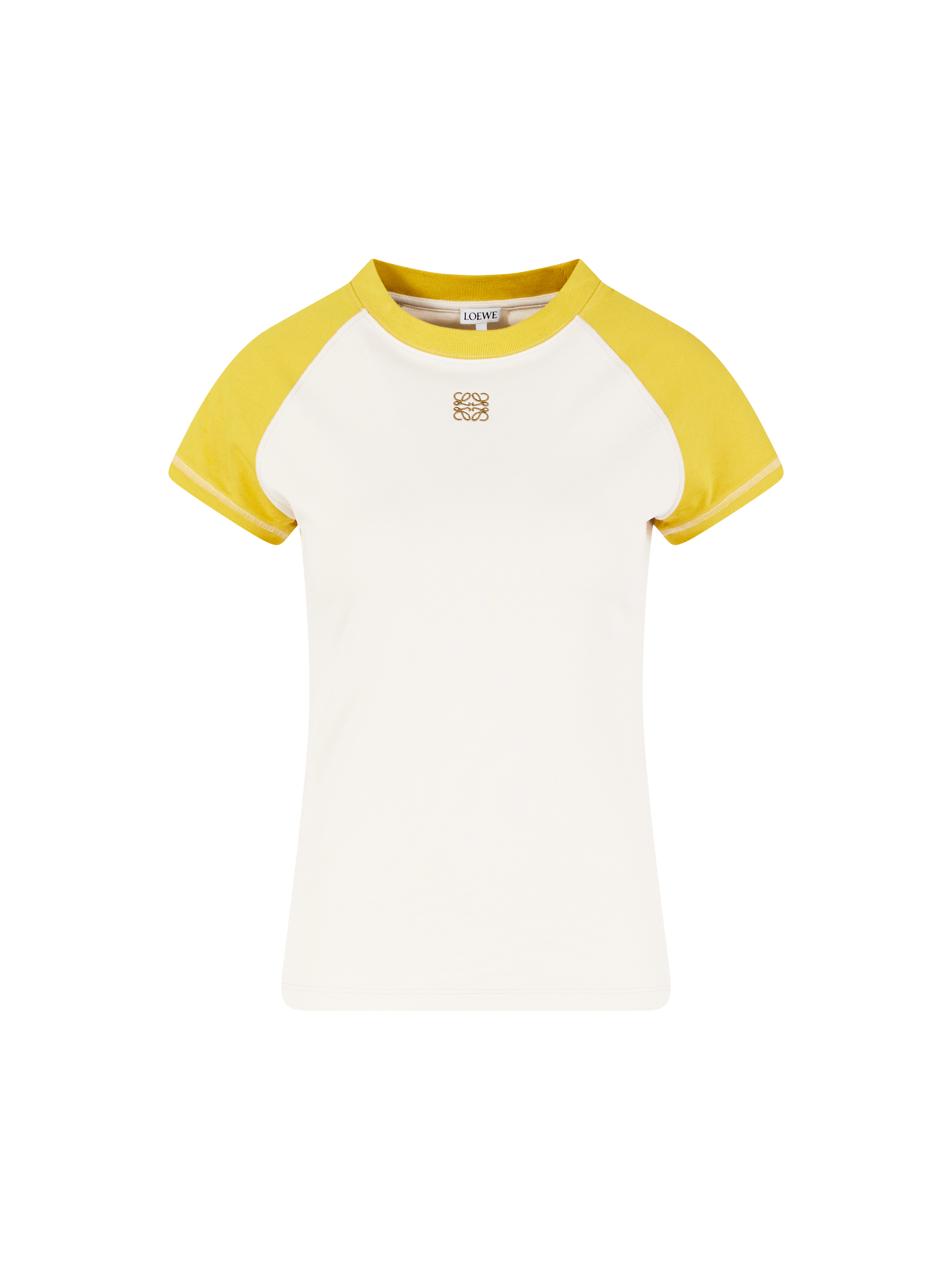 T-Shirt mit Anagram-Stickerei Gelb