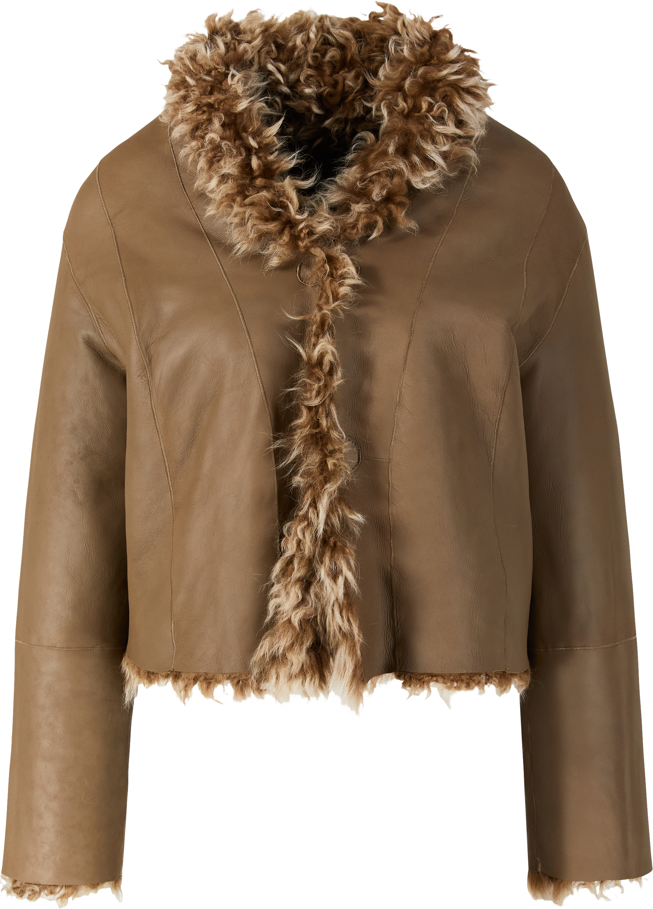 ARMA Wendbare Cropped Shearling-Jacke 'Mooney' Beige – UNGER.DE
