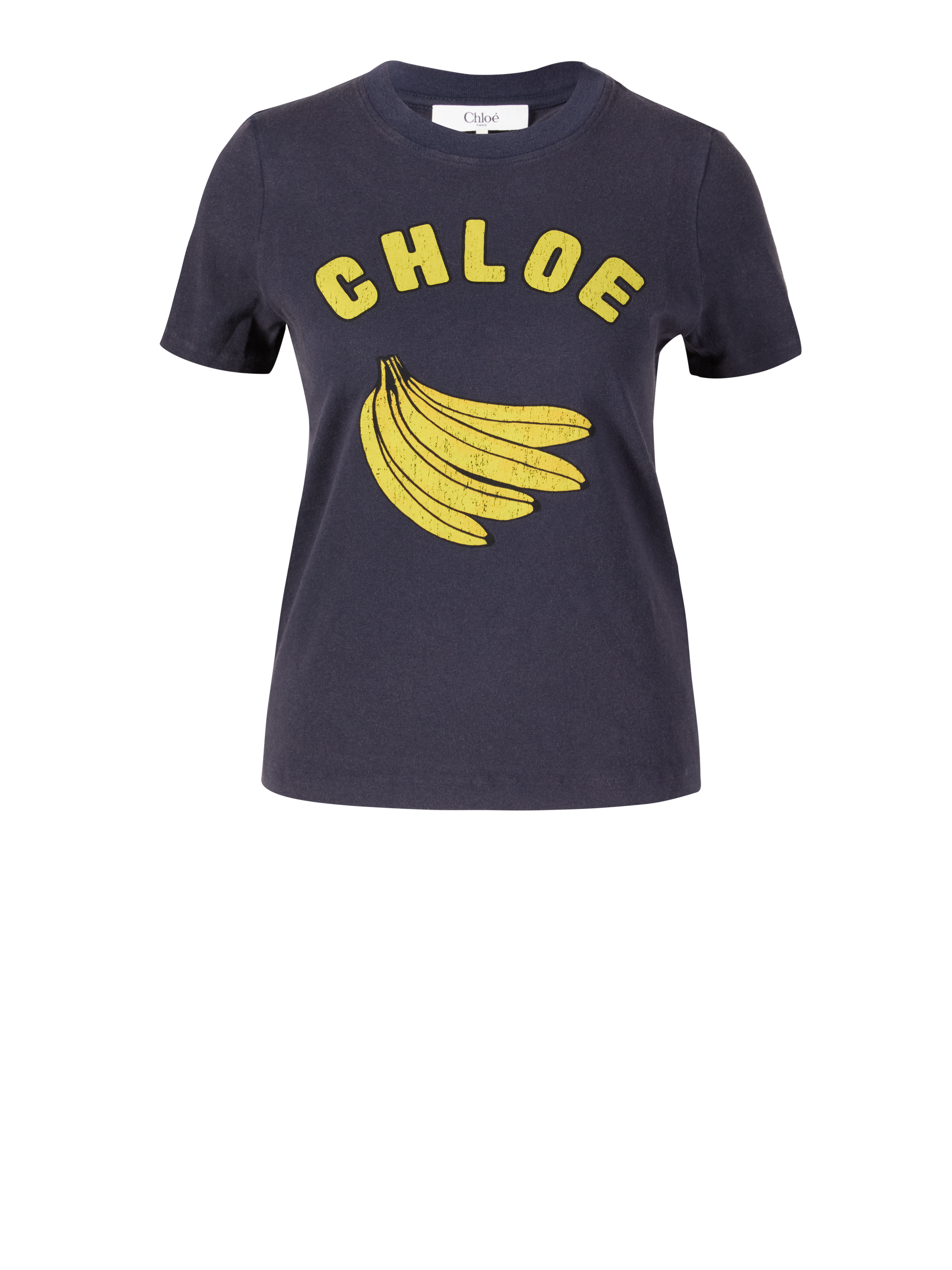 T-shirt with banana print navy blue/yellow