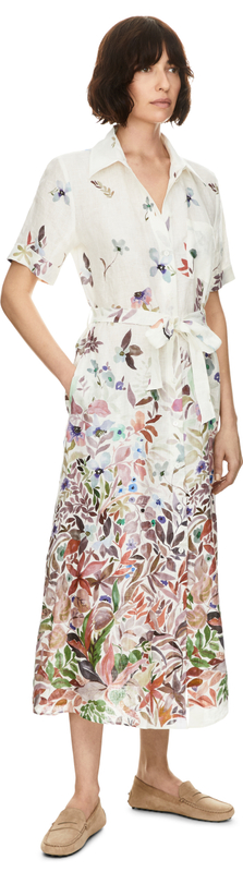 Florales Hemdblusenkleid 'Jesy Flower' aus Leinen Multi