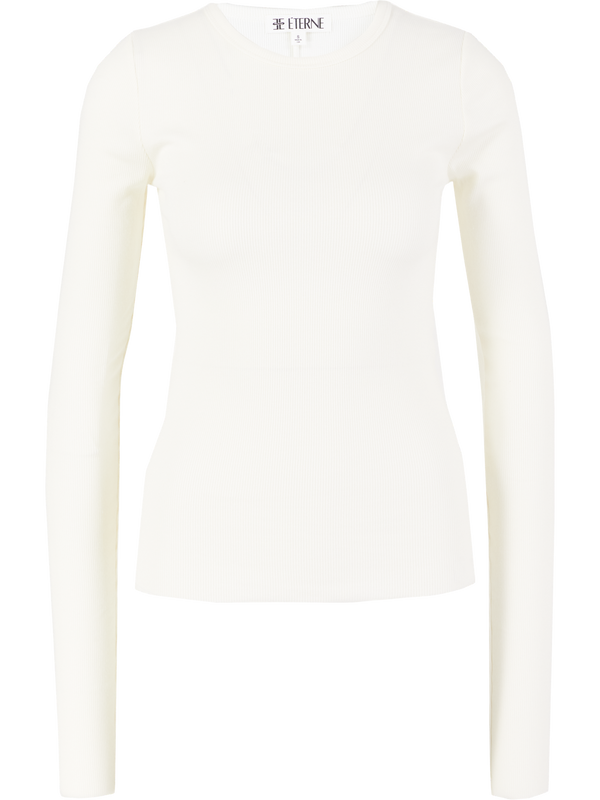 Ribbed long sleeve shirt Cream