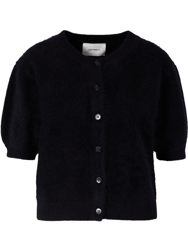 Brushed cashmere cardigan ‘Lucianne’ Black