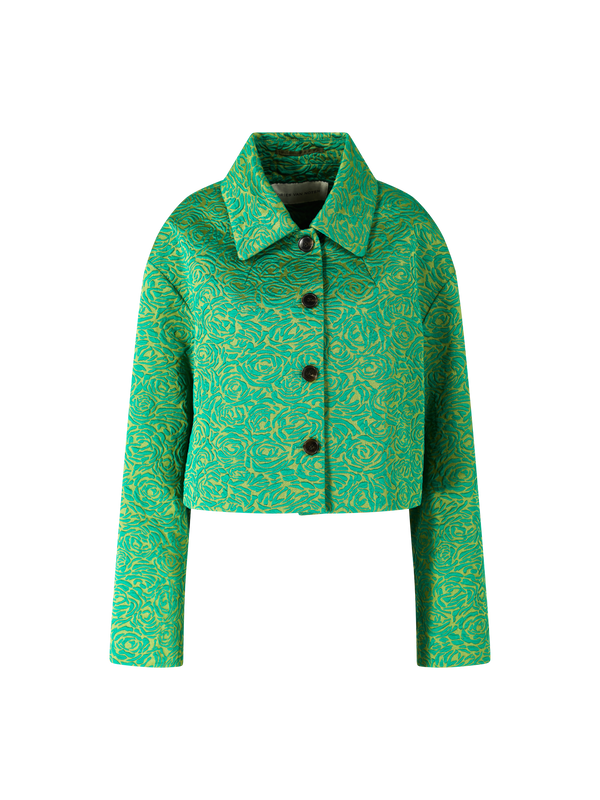 Cropped Jacquard-Blousonjacke 'Vondero' Grün