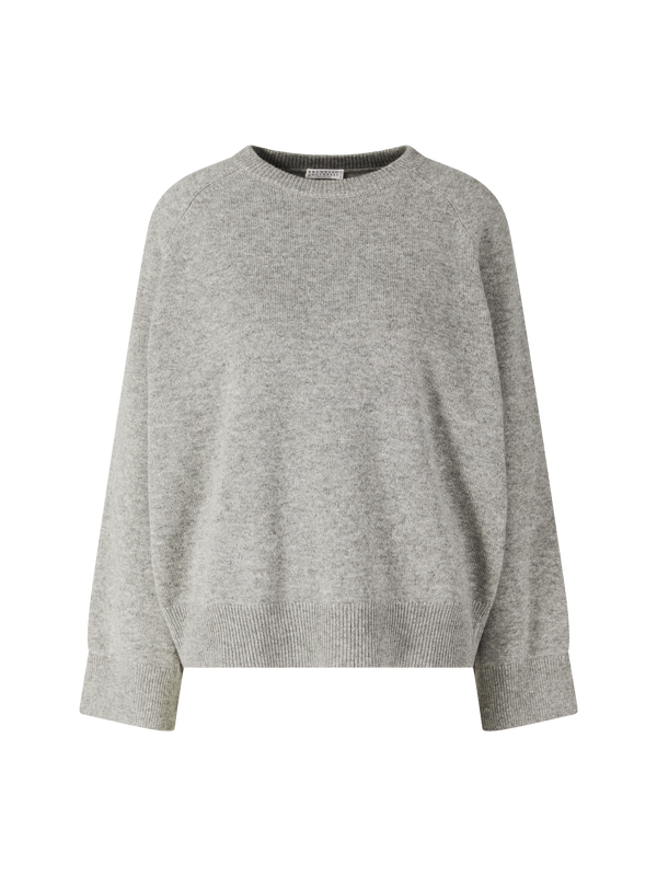 Cashmere-Pullover mit Monili-Perlen Grau