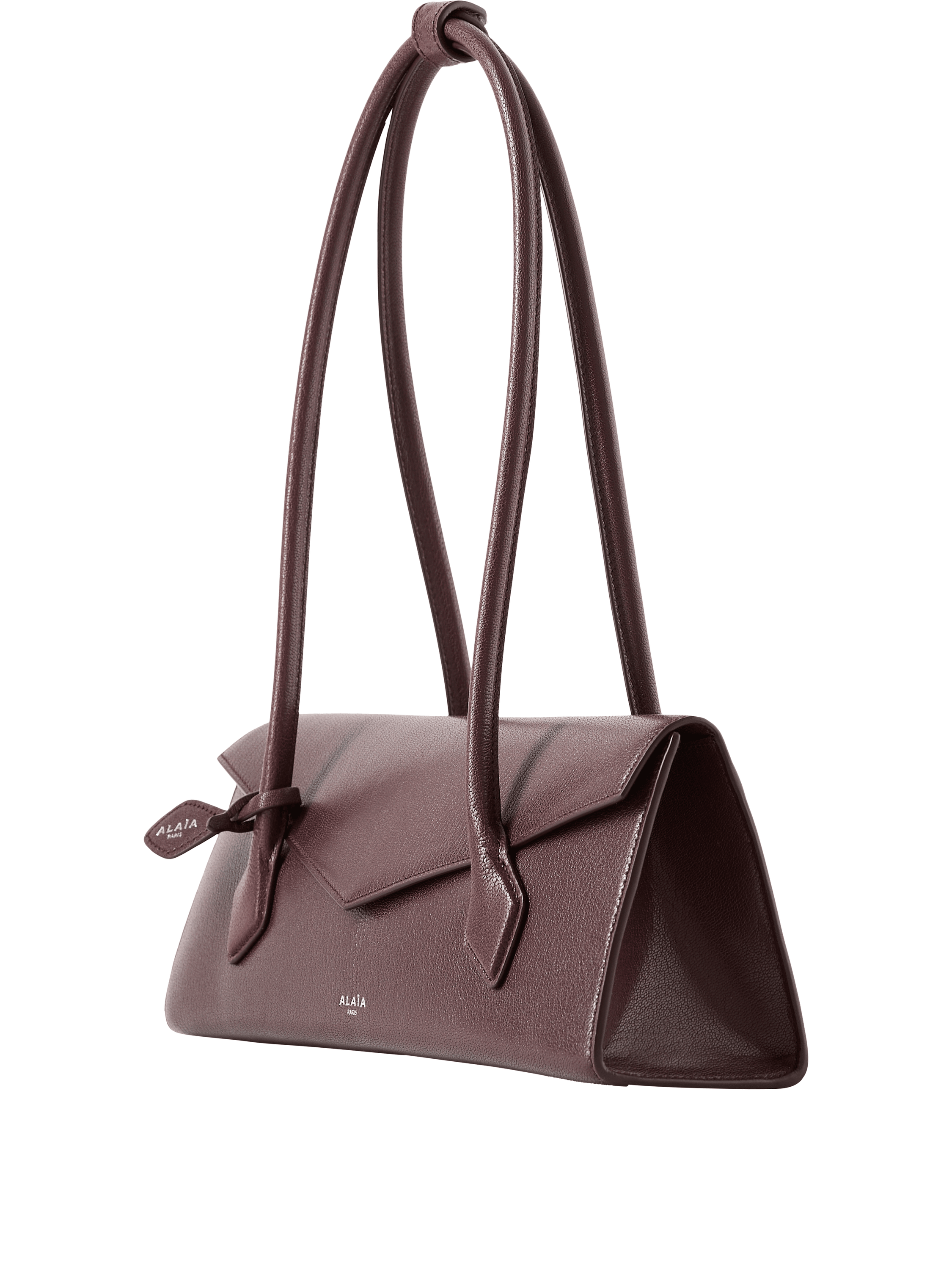 Alaïa 'Le Teckel Flap Medium' Bordeaux shoulder bag, Front view – UNGER.DE