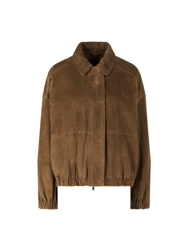 Blousonjacke aus Lammveloursleder Khaki