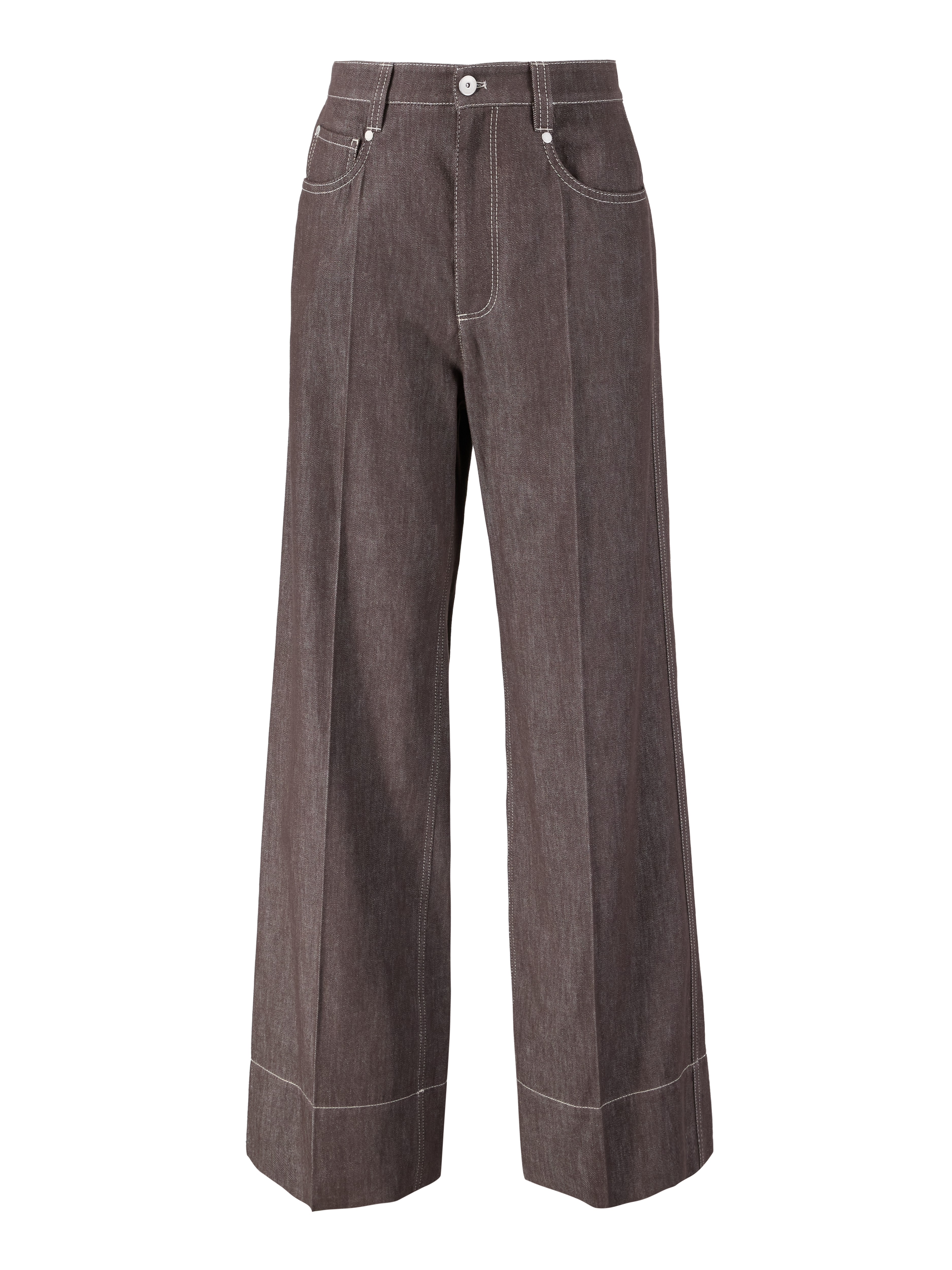 Wide cotton trousers brown