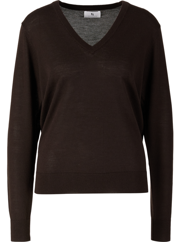 Woll-Cashmere-Seidenpullover Espresso