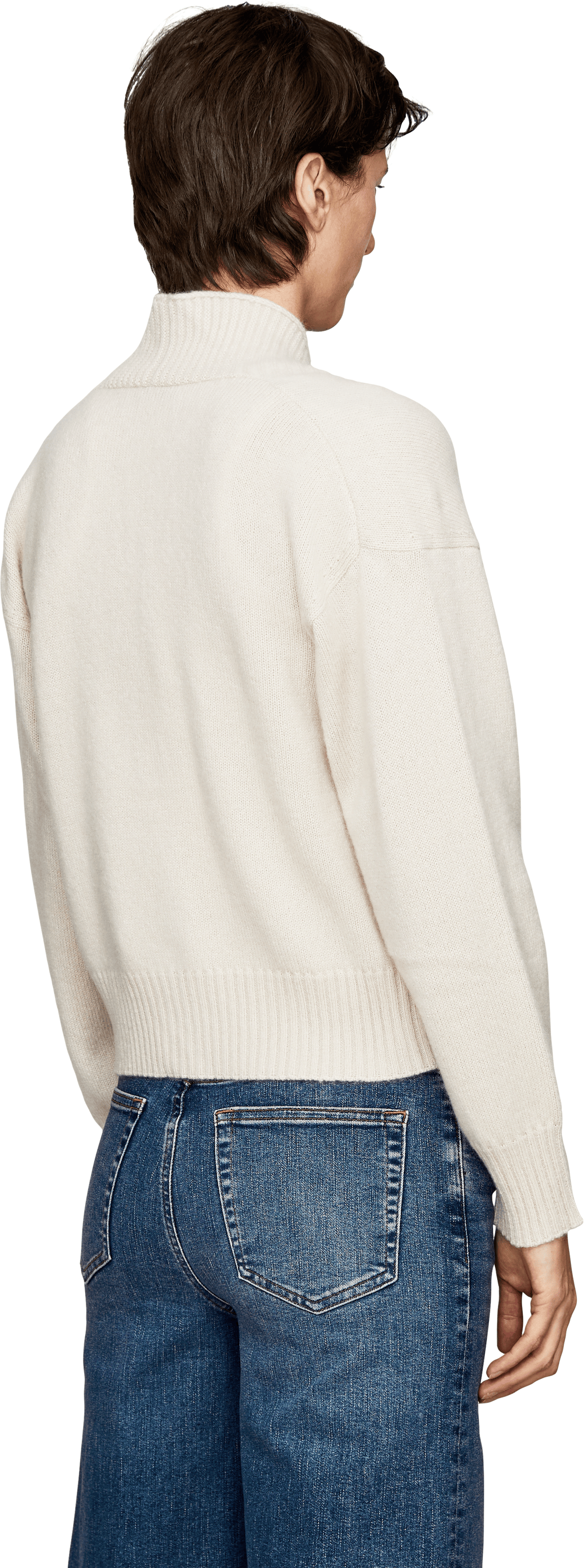 Iris von Arnim 'Kristana' Alabaster cashmere and silk cardigan, Back view – UNGER.DE