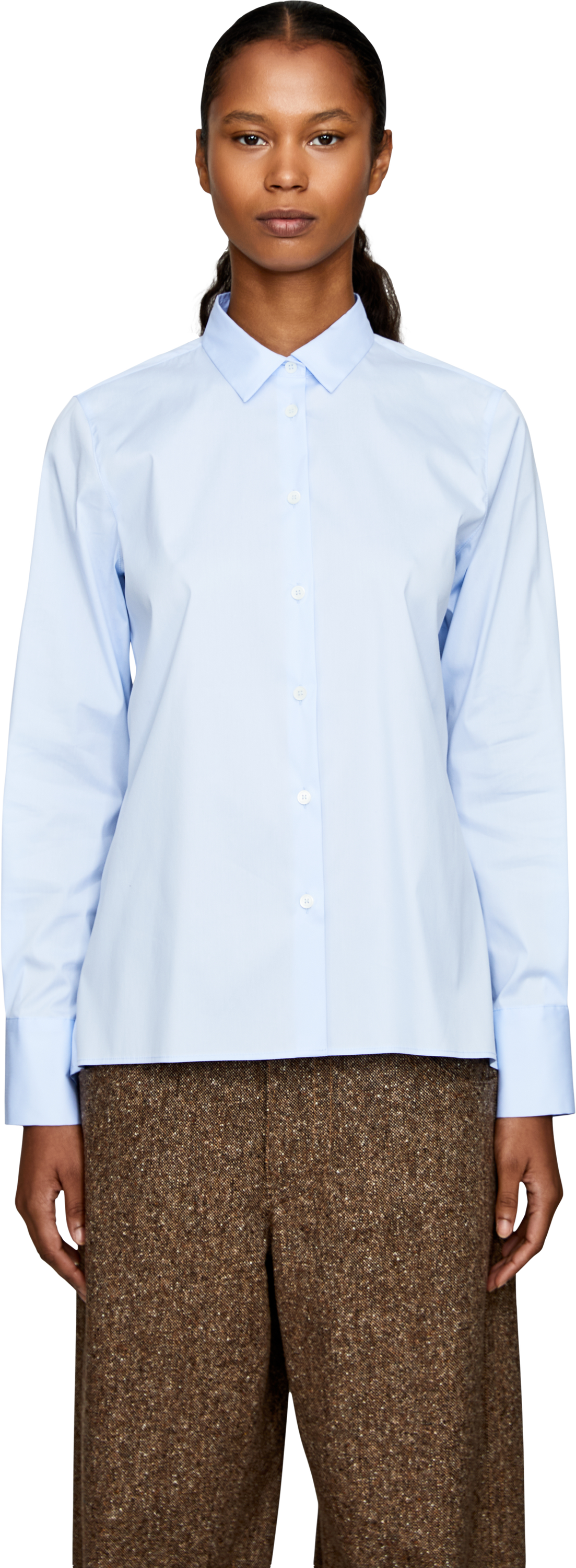 Robert Friedman Hemdbluse 'Andrea Uni' Hellblau, Frontansicht – UNGER.DE
