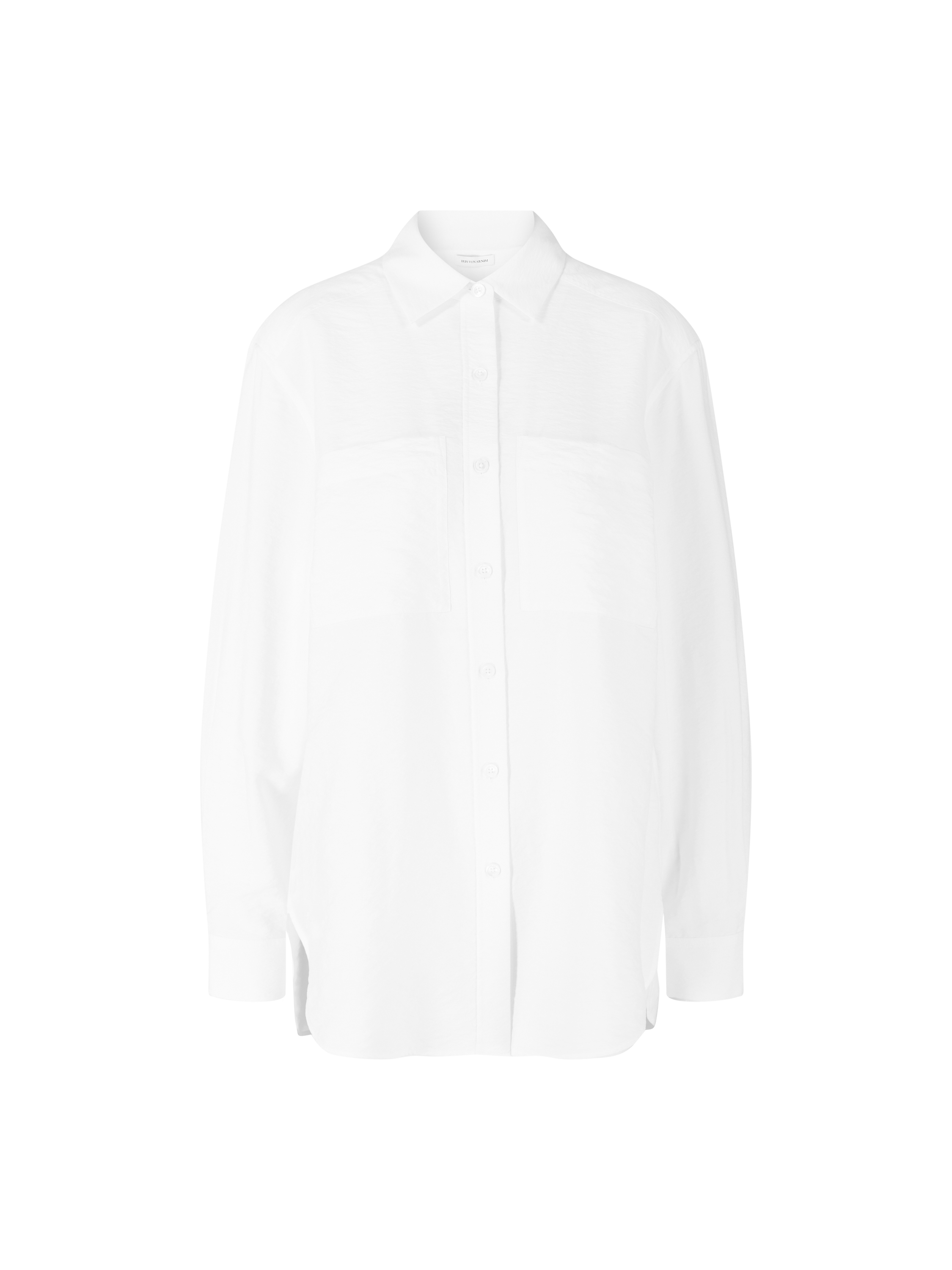 Seidenbluse 'Nemesia Crashed' mit Crinkle-Optik Bianco