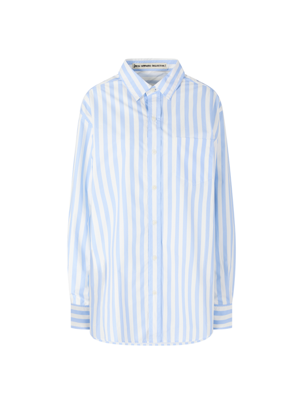 Gestreiftes Oversize Hemd 'Pablo' Hellblau