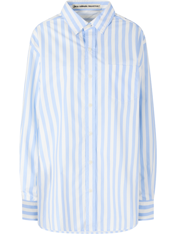 Gestreiftes Oversize Hemd 'Pablo' Hellblau