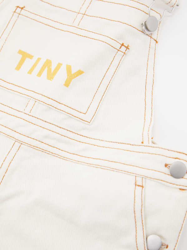 Latzhose mit Streifen Weiß