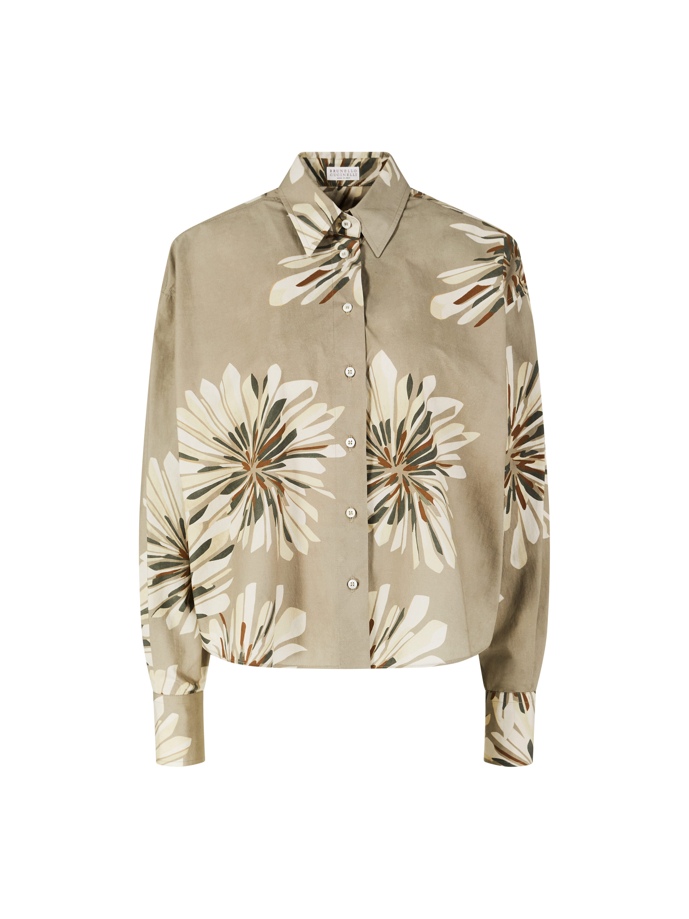 Florale Bluse Khaki