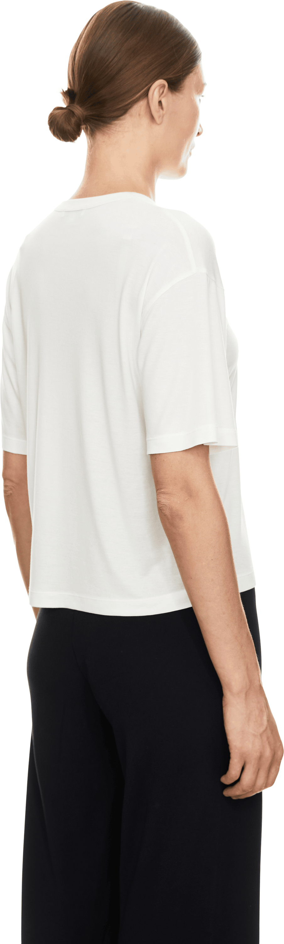Vince Lockeres T-Shirt Crème, Rückansicht – UNGER.DE