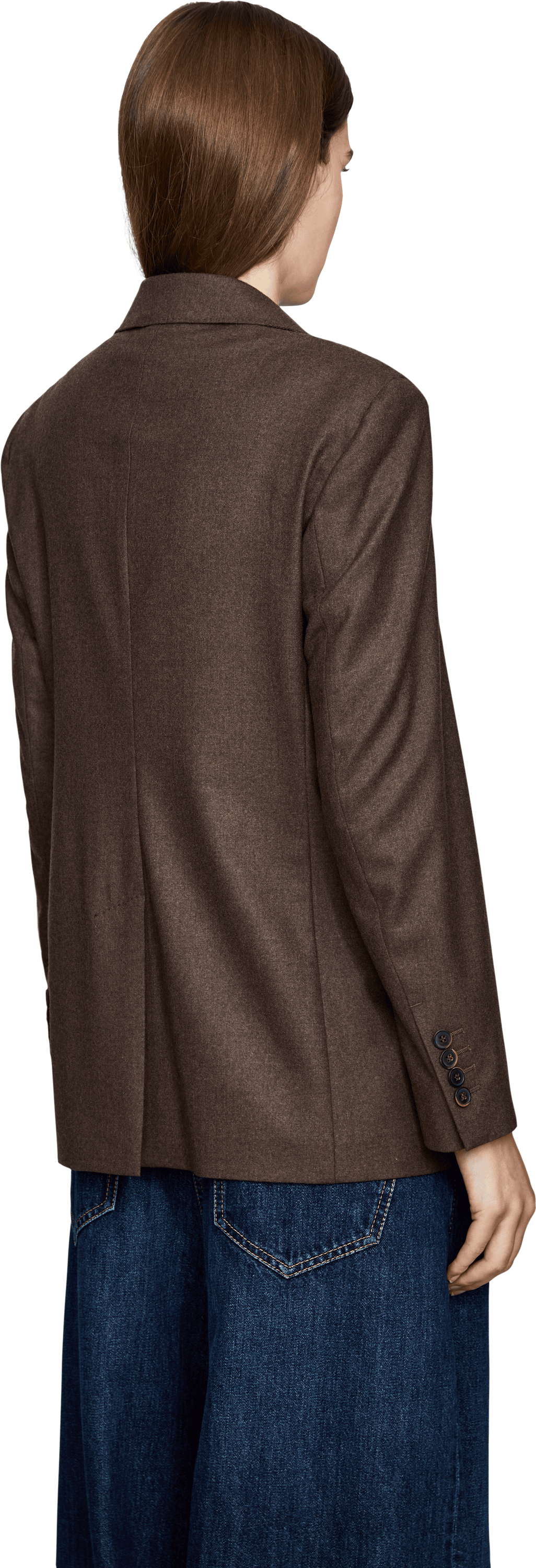 Max Mara Einreihiger Cashmere-Blazer 'Bronte' Braun, Rückansicht – UNGER.DE
