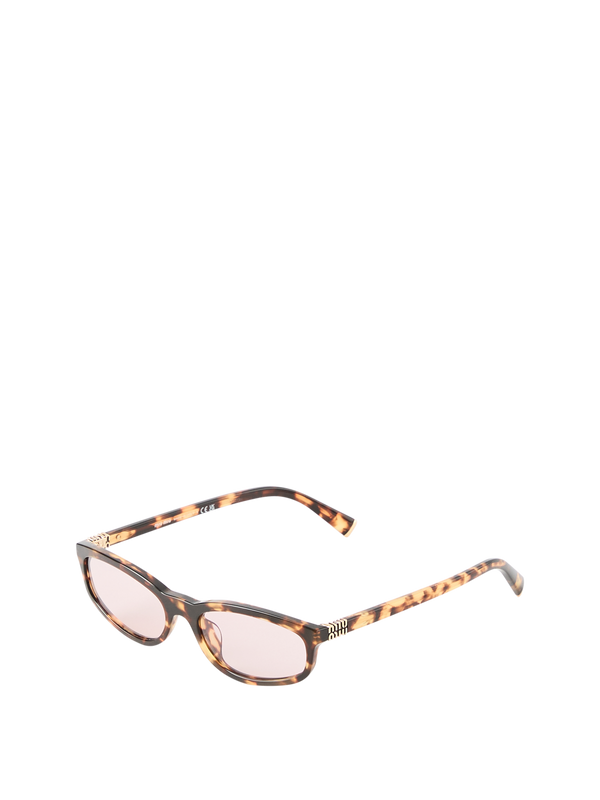 Sonnenbrille mit Logo Honey Havana/Pink