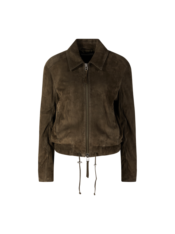 Lederjacke in Olivgrün