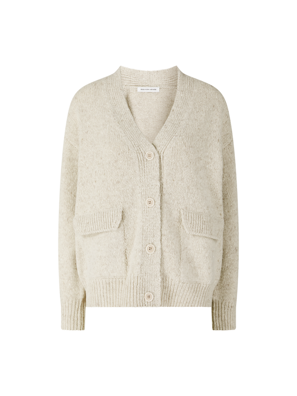 Woll-Cashmere-Strickjacke ‘Talisa' Alabaster