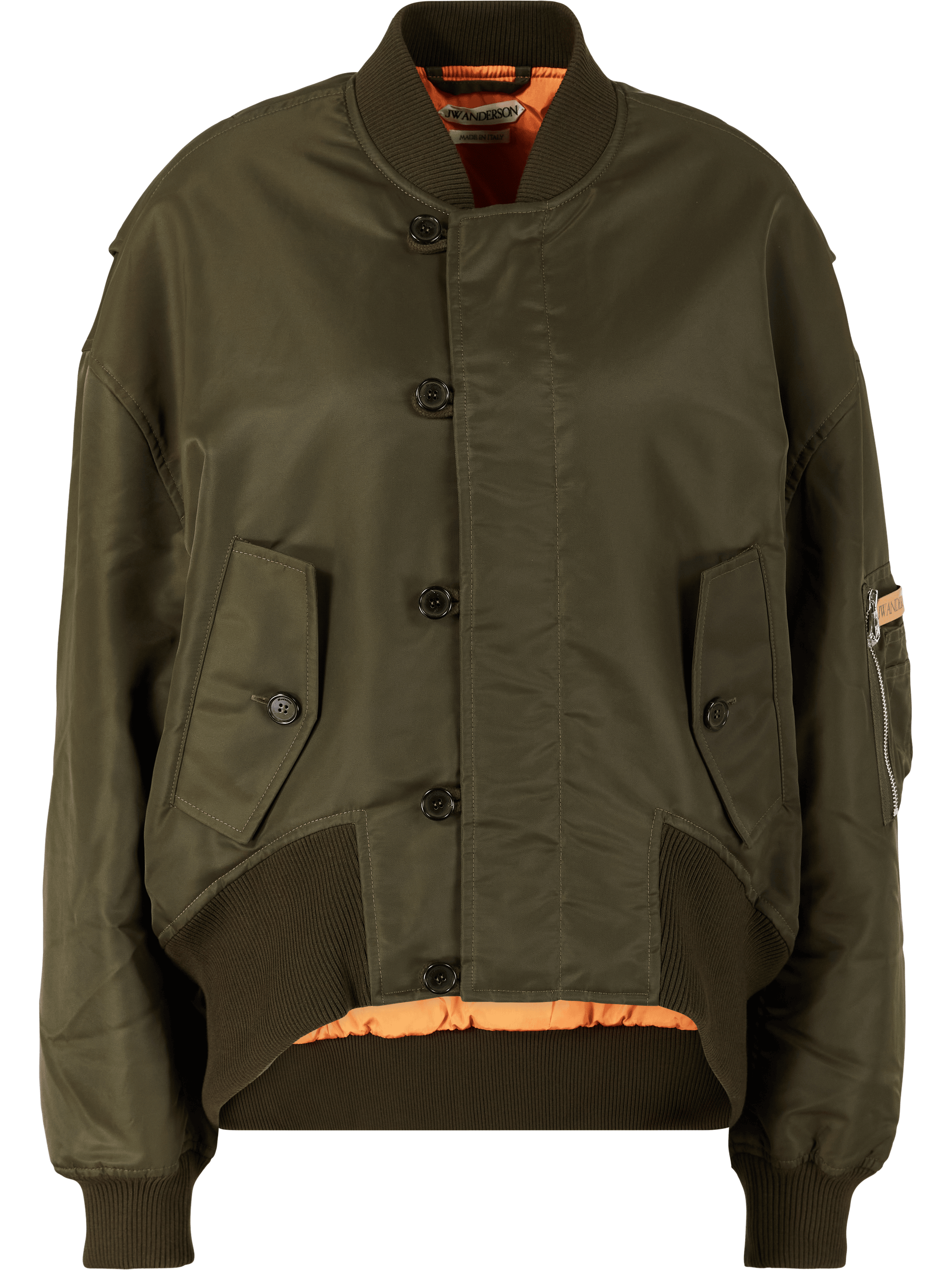JW Anderson Oversize Bomberjacke 'Tipped Hem' Khaki, Produktansicht – UNGER.DE
