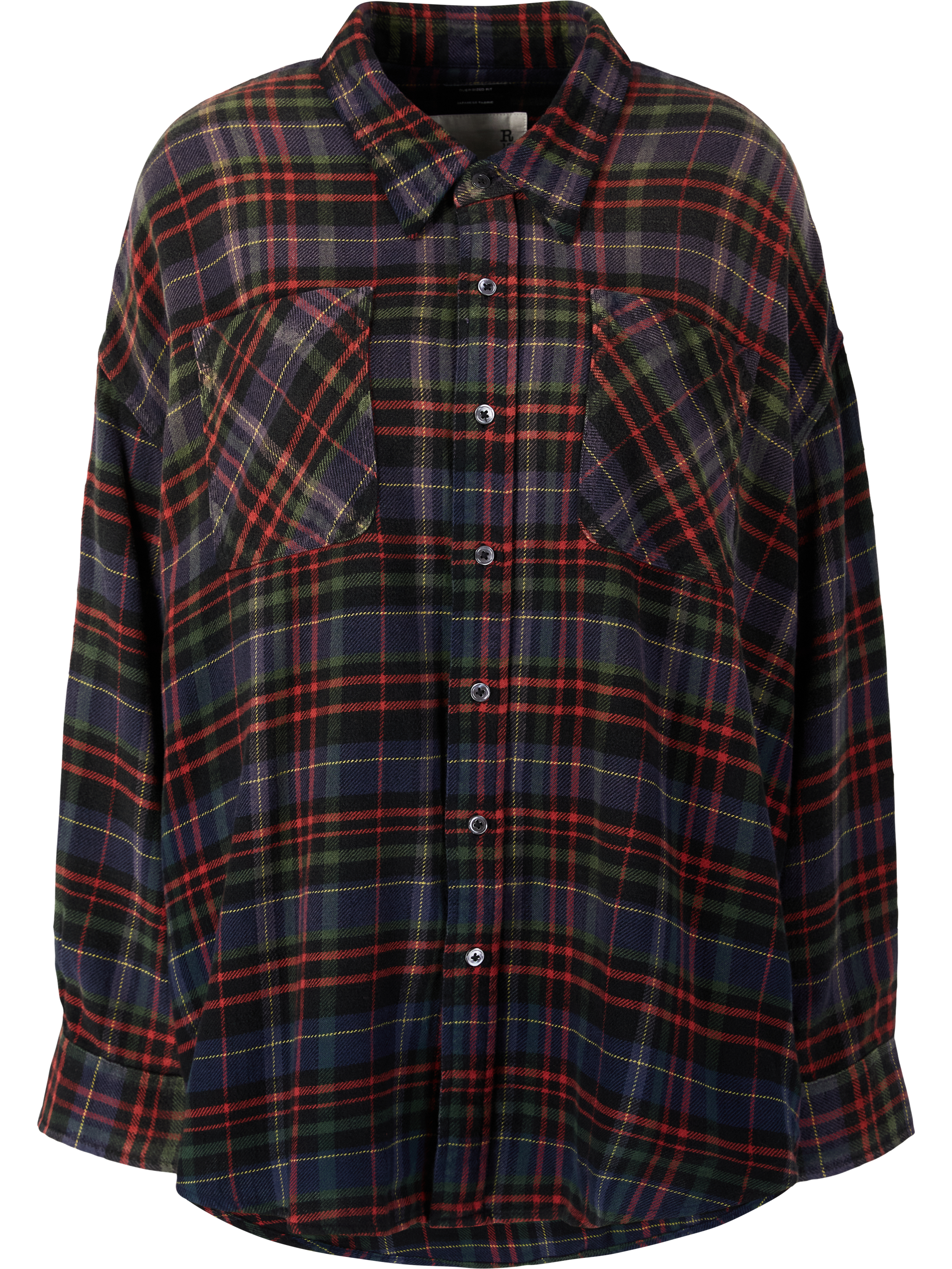 R13 Boyfriend-Hemd 'Workshirt' mit Karomuster Marineblau, Product view – UNGER.DE
