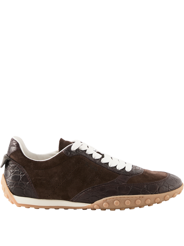Brown calfskin trainers