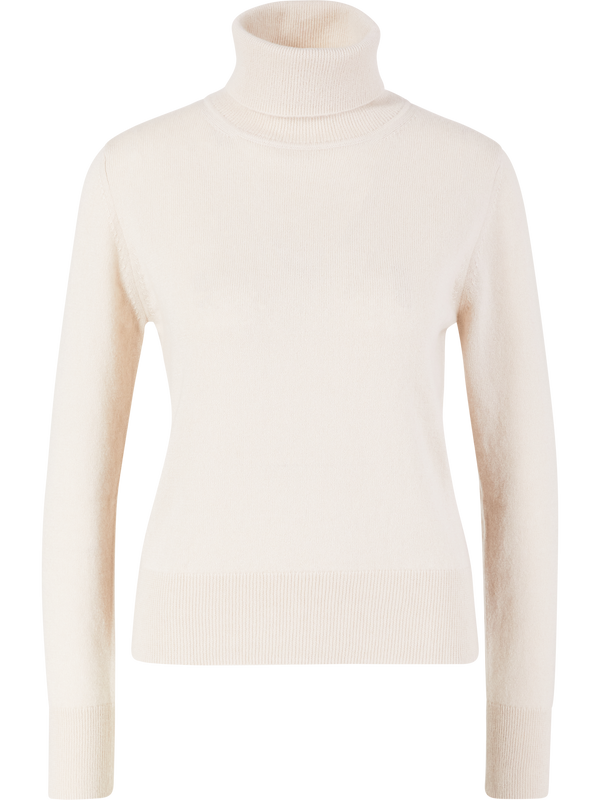 'Neris' cashmere and silk jumper with a roll neck, in Alabaster
