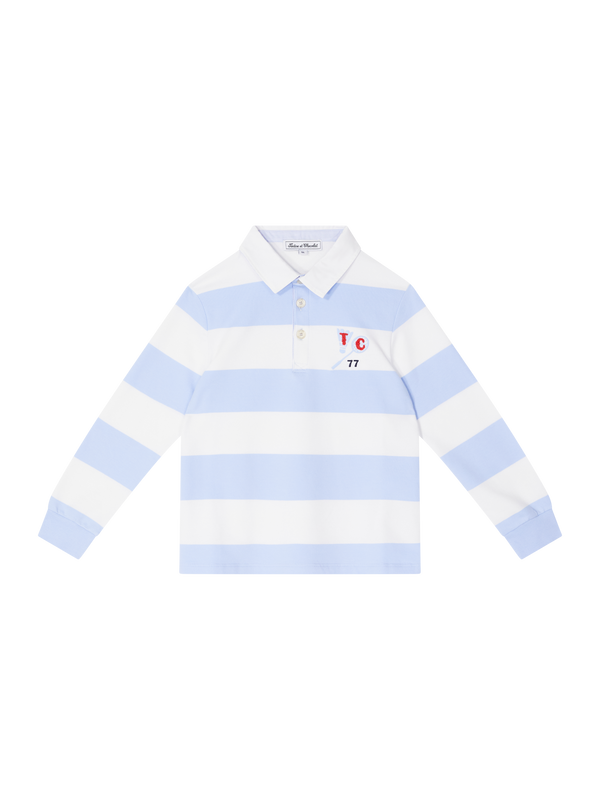 Gestreiftes Poloshirt Hellblau