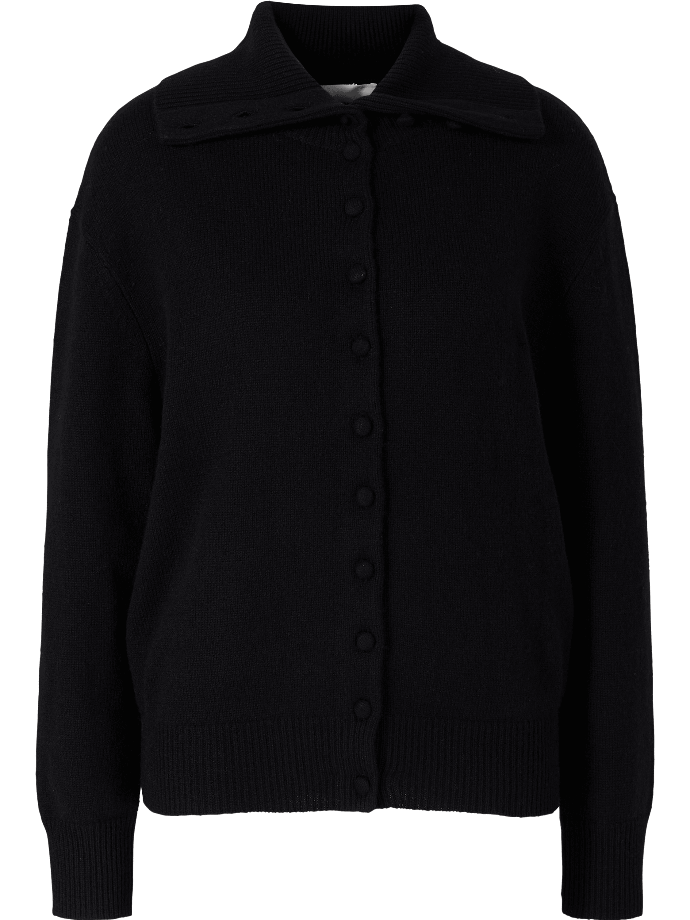 'Denie' cashmere cardigan with a roll neck – Black